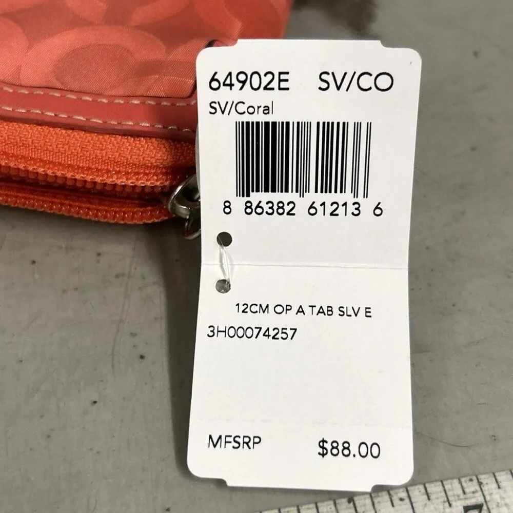 NWT Coach Signature Coral Tablet Sleeve Coral